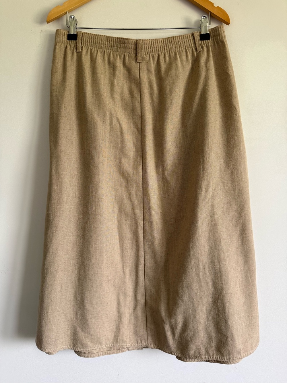 Vintage Jantzen Tan A-Line Button-Front Skirt with Pockets - Picture 4 of 8
